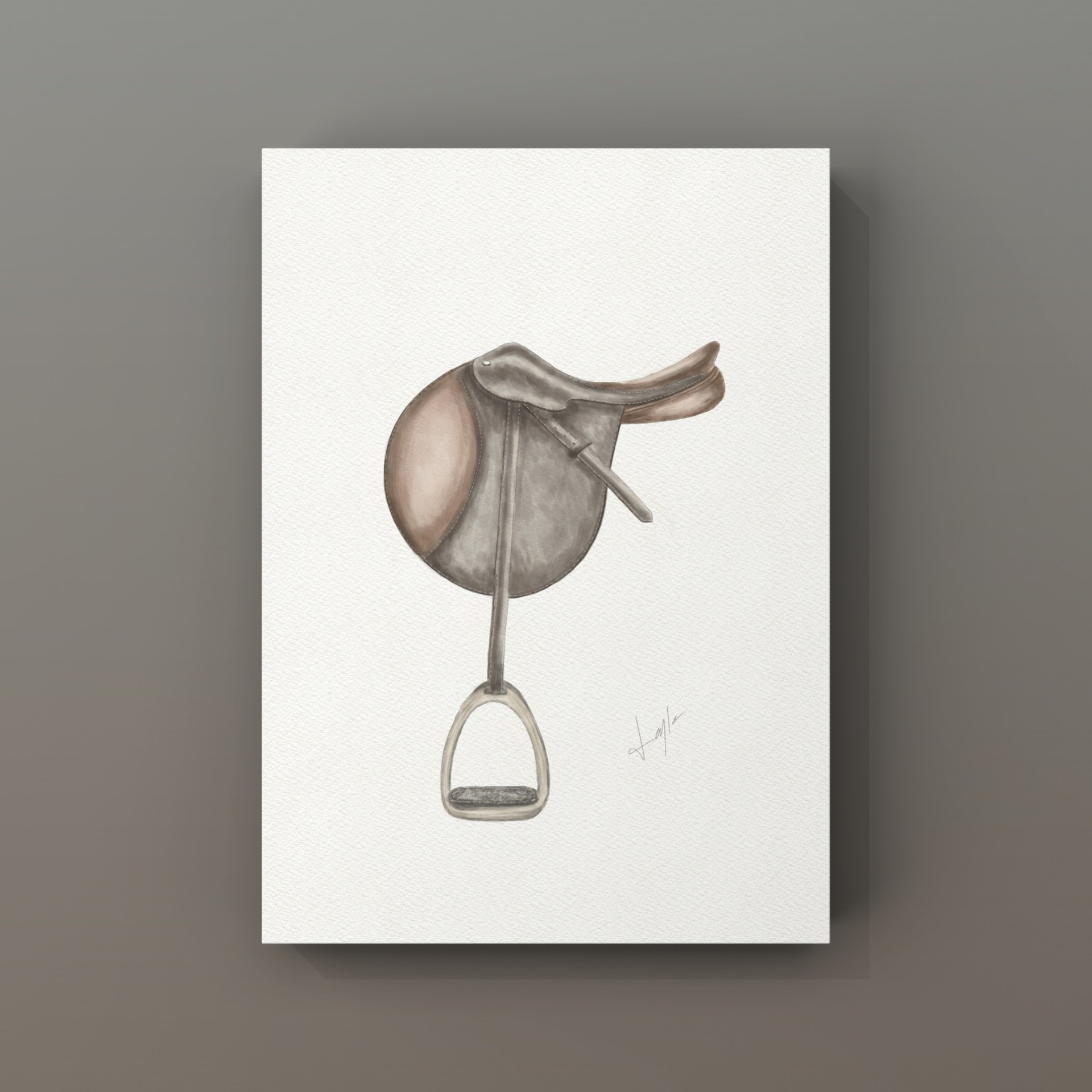 Watercolor Saddle digital art
