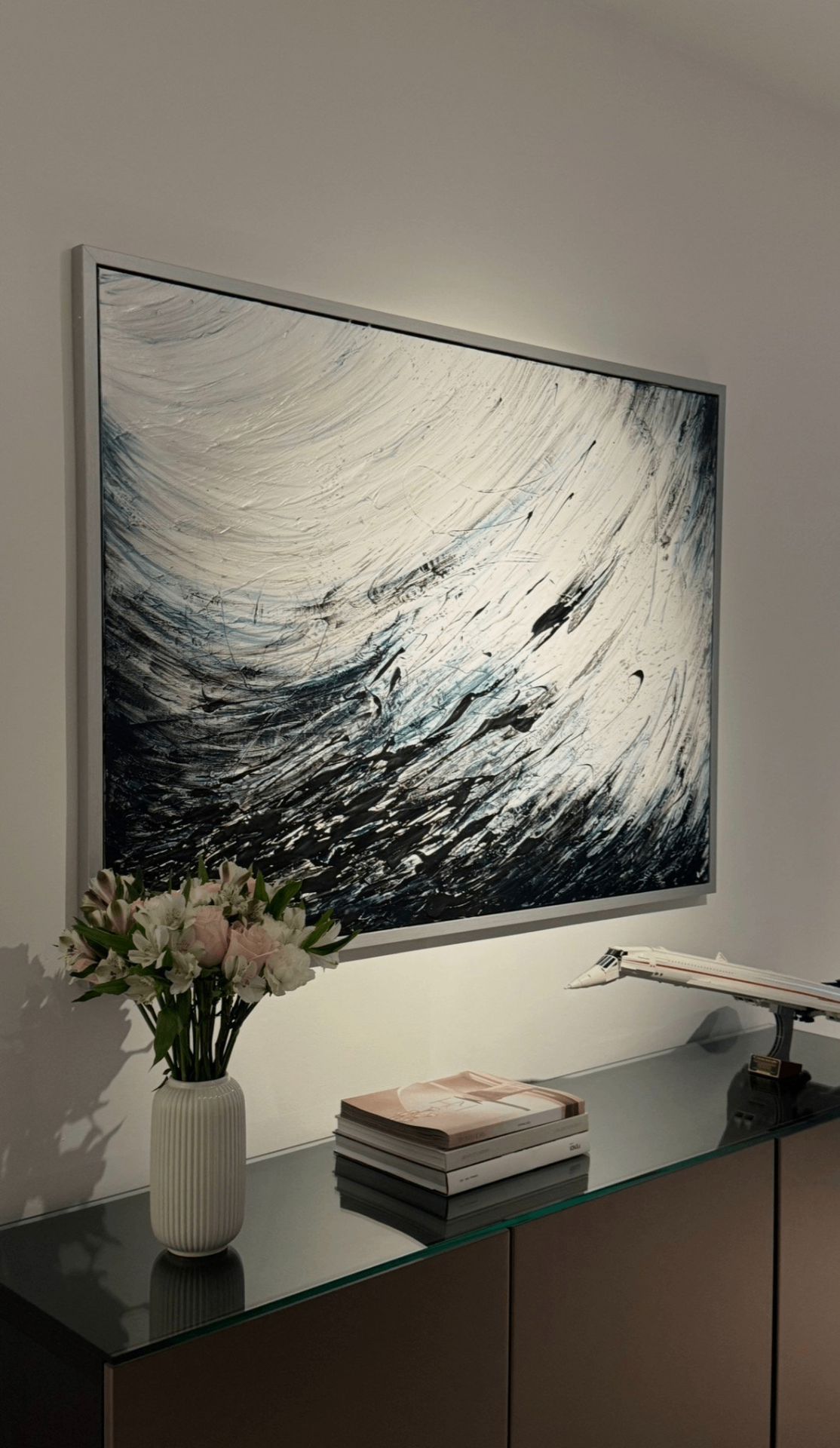 Black Ocean abstract painting